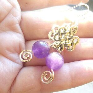 Purple Amethyst! Wire Wrapped ~ Celtic Knot Design ~ Trendy ~ City Chic Vibes